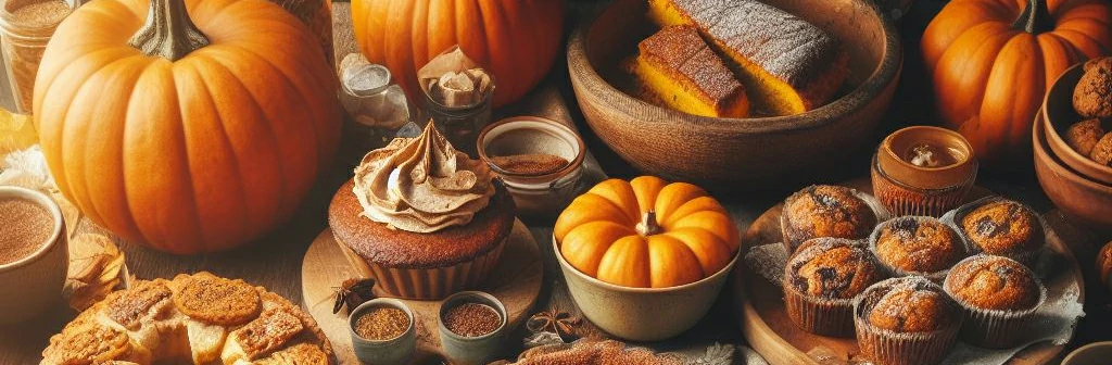 "Imagen de deliciosos postres horneados con ingredientes de otoño