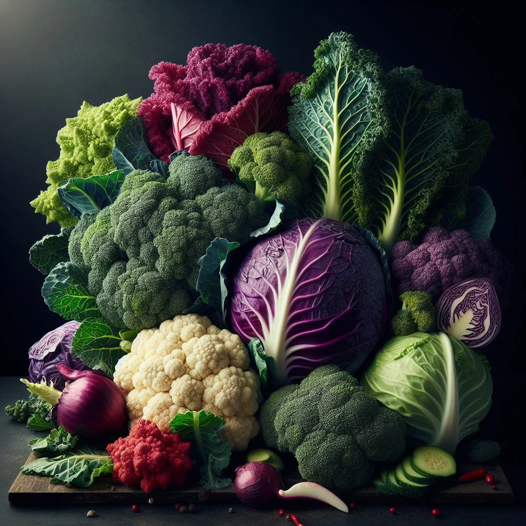 Variedades de coles: kale, repollo, rizada, lombarda, china, brócoli y coliflor. Imagen con fines ilustrativos.