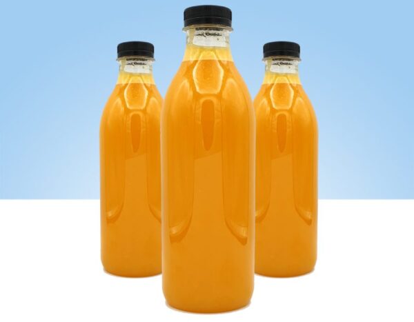 zumo de naranja y mango producto fresco
