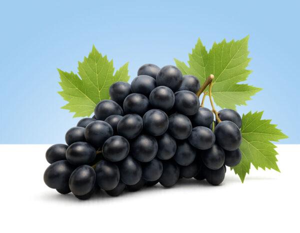 Uvas negras sin pepitas en bandeja de 500 gramos